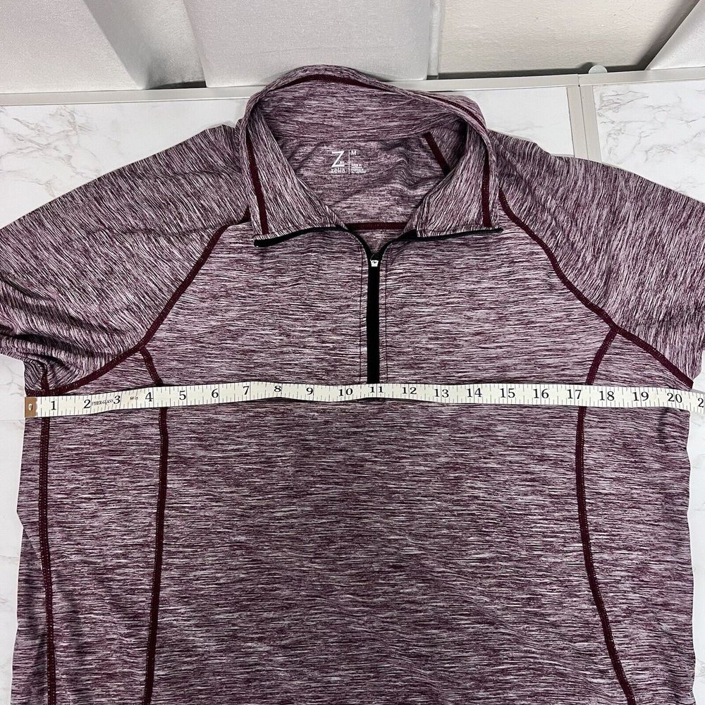 Z By Zella Womens Medium Maroon 1/4 Zip Space Dye Pullover Long Sleeve Athletic - Picture 11 of 16